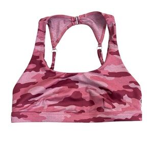 Bombshell Sportswear Sports Bra Pink Camo Print Women’s Size Medium Activewear